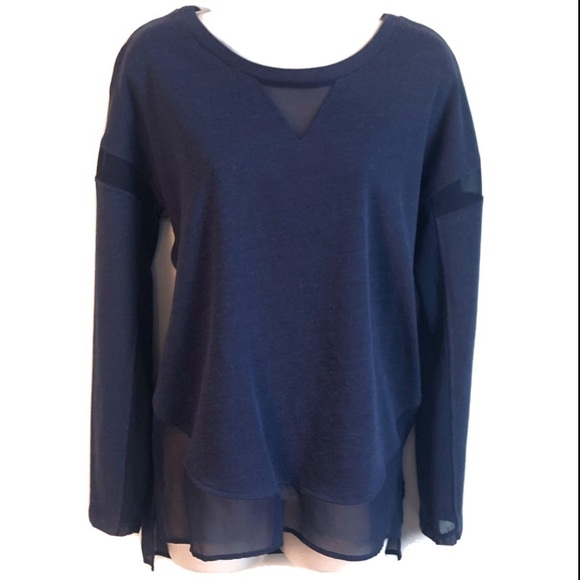 🆕 Saks Fifth Avenue sheer sweatshirt tunic… - Picture 1 of 12